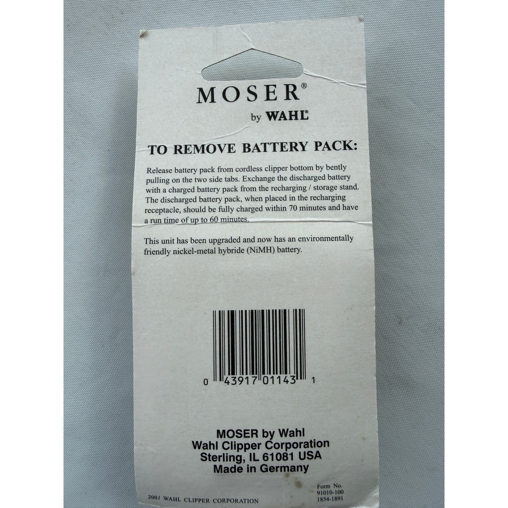 Moser by Wahl NiMH Battery Pack 0114-300 for ARCO ARCO SE GENIO PLUS Clippers - Picture 2 of 2